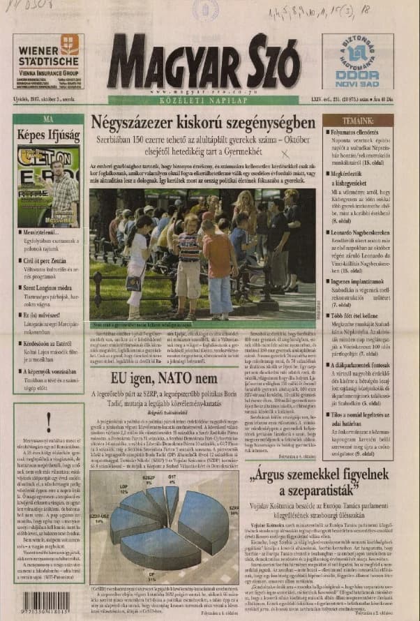 Magyar Szó, 64. évf. 2007. október 3. 231. sz. 1–20. oldal