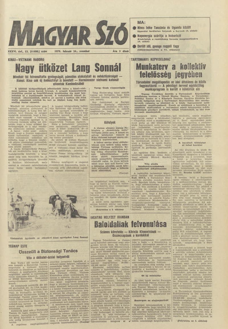 Magyar Szó, 36. évf. 1979. február 24. 53. sz. 1–20. oldal