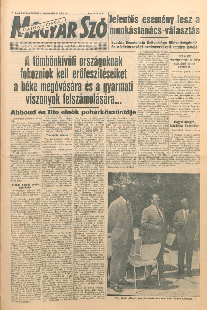 Magyar Szó, 19. évf. 1962. február 17. 46. sz. 1–12. oldal