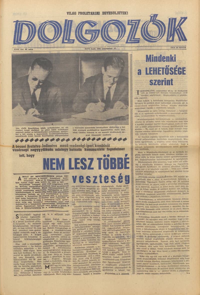 Dolgozók, 17. évf. 1963. szeptember 27. 40. sz.