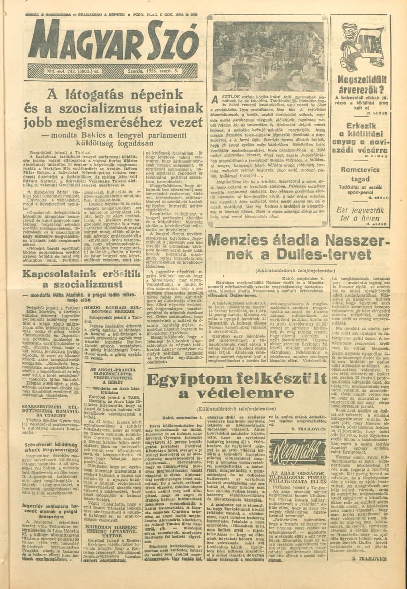 Magyar Szó, 13. évf. 1956. szeptember 5. 242. sz. 1–8. oldal
