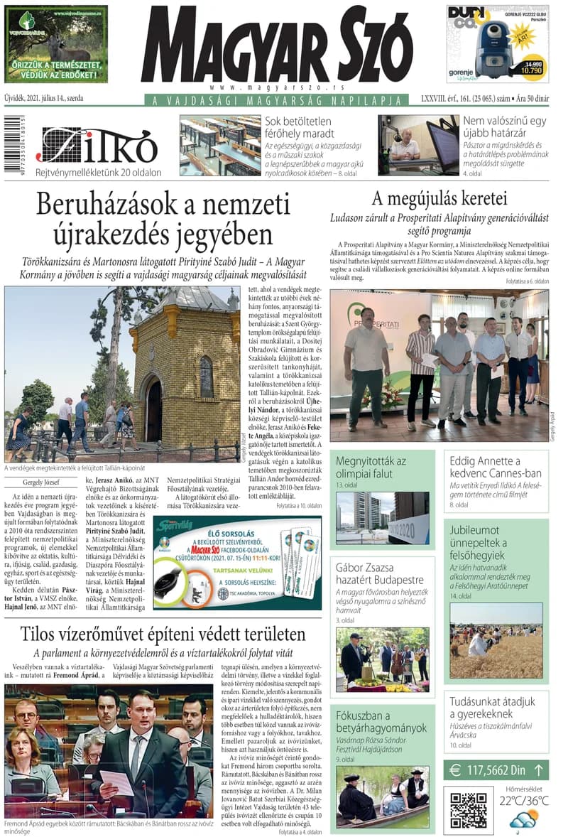 Magyar Szó, 78. évf. 2021. július 14. 161. sz. 1–16. oldal