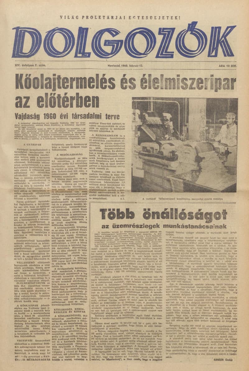 Dolgozók, 14. évf. 1960. február 12. 7. sz.