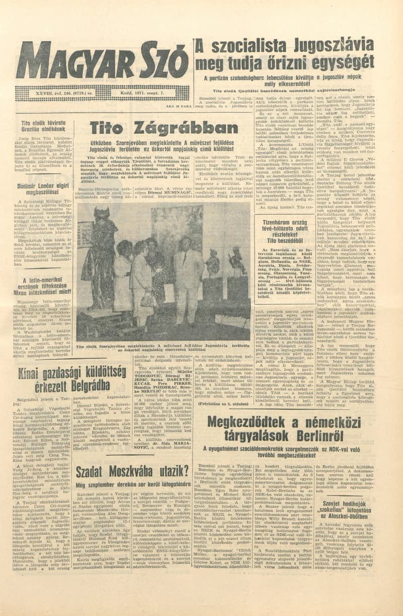 Magyar Szó, 28. évf. 1971. szeptember 7. 246. sz. 1–14. oldal