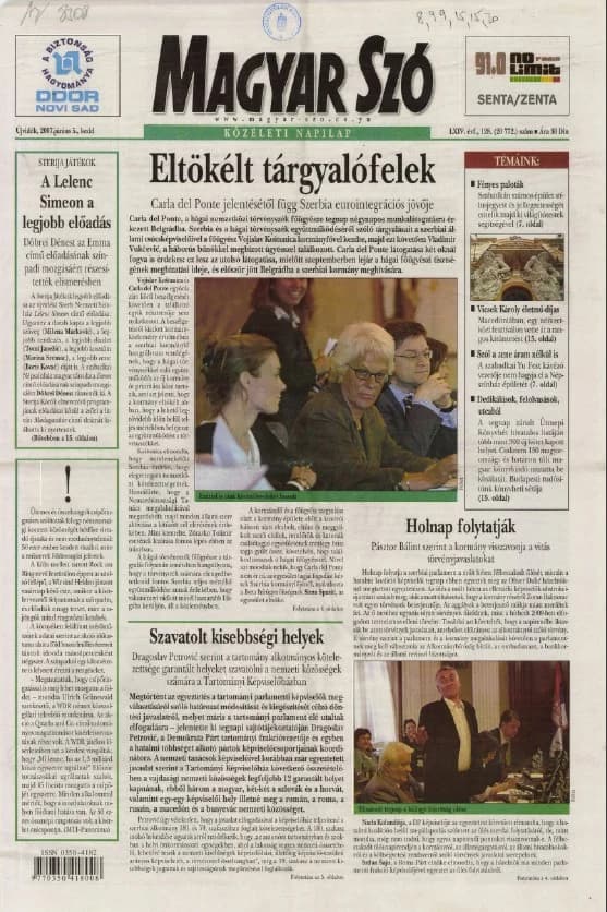 Magyar Szó, 64. évf. 2007. június 5. 128. sz. 1–20. oldal