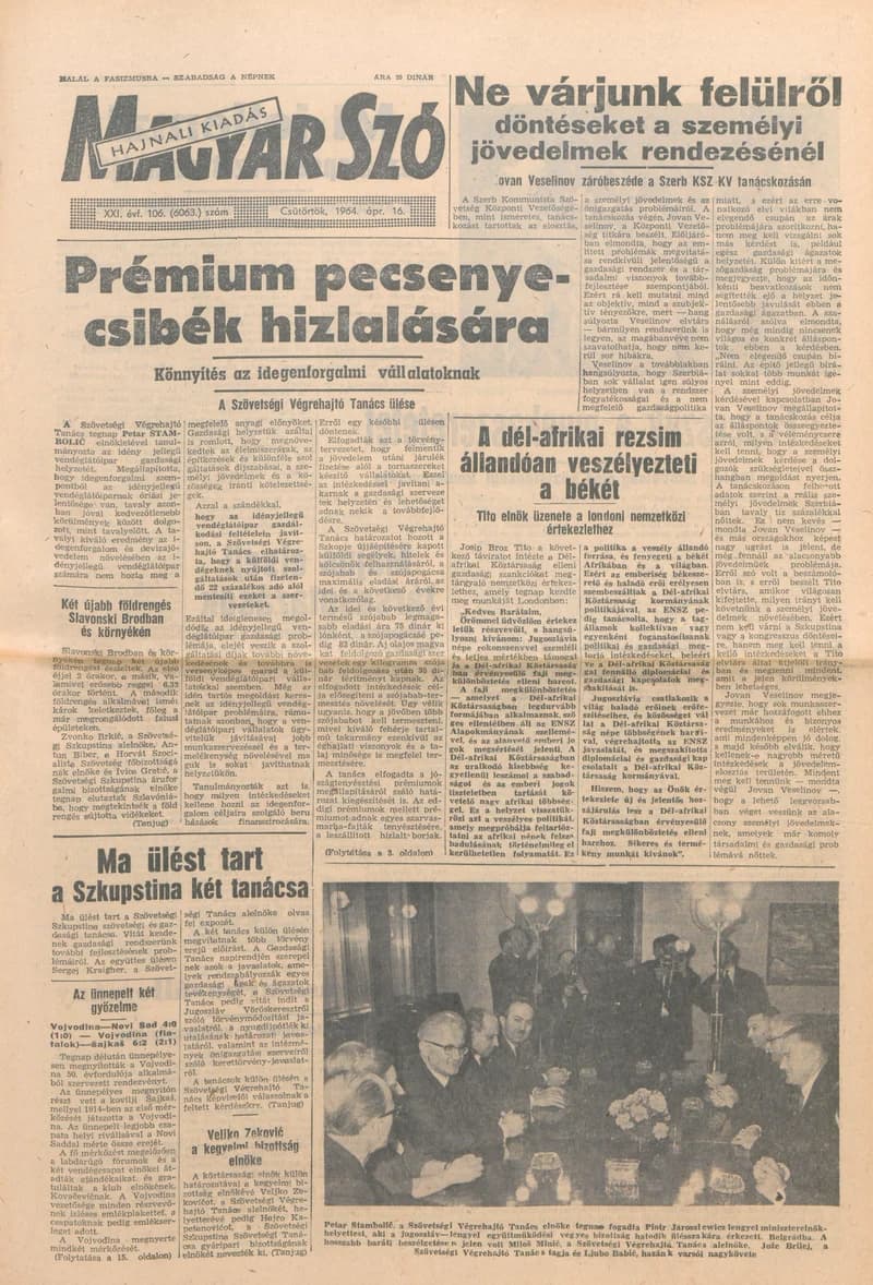 Magyar Szó, 21. évf. 1964. április 16. 106. sz. 1–16. oldal