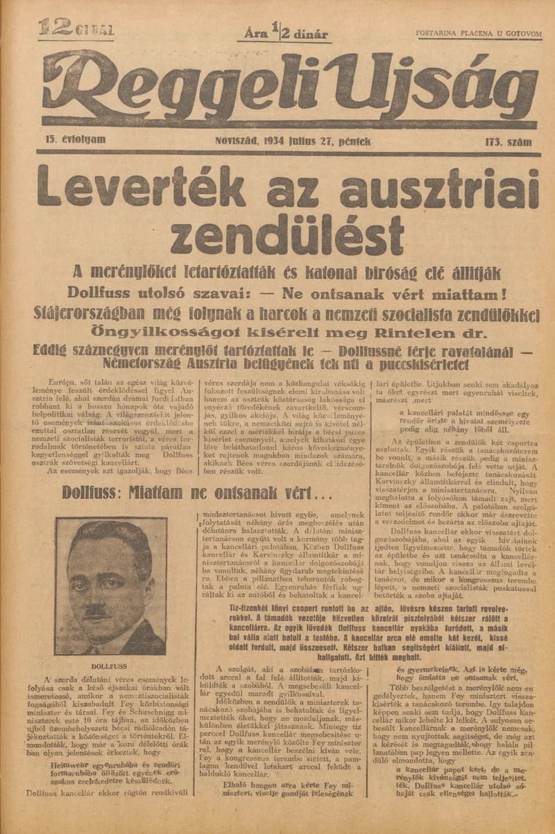 Reggeli Újság, 15. évf. 1934. július 27. 173. sz.