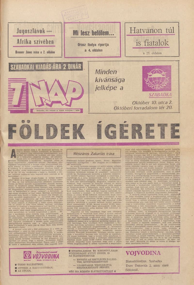 7 Nap, 30. évf. 1975. február 21. 7. sz. 1–28. oldal