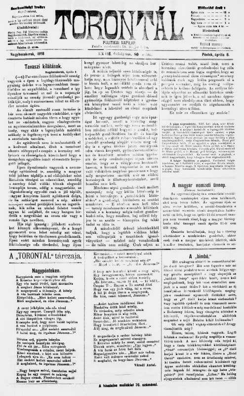 Torontál, 27. évf. 1898. április 8. 80. sz.