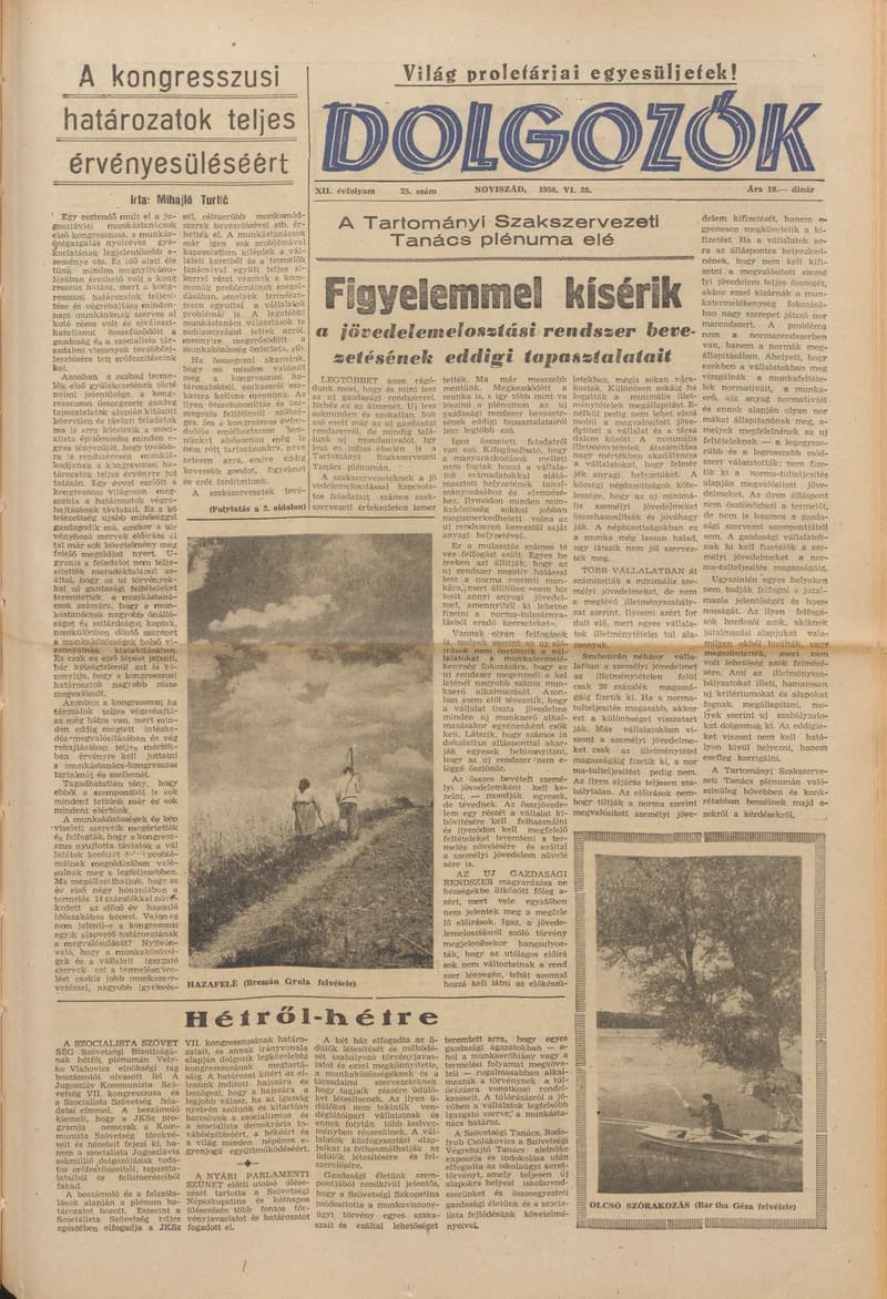 Dolgozók, 12. évf. 1958. június 28. 25. sz.