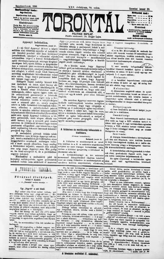 Torontál, 25. évf. 1896. január 25. 20. sz.