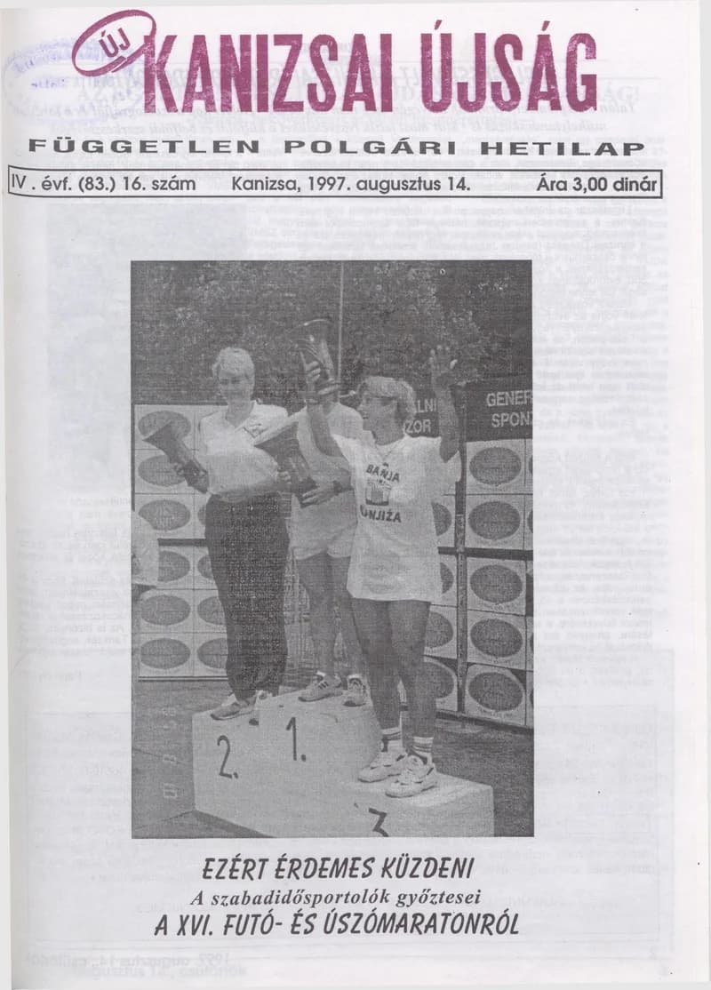 Új Kanizsai Újság, 4. évf. 1997. augusztus 14. 16. sz.