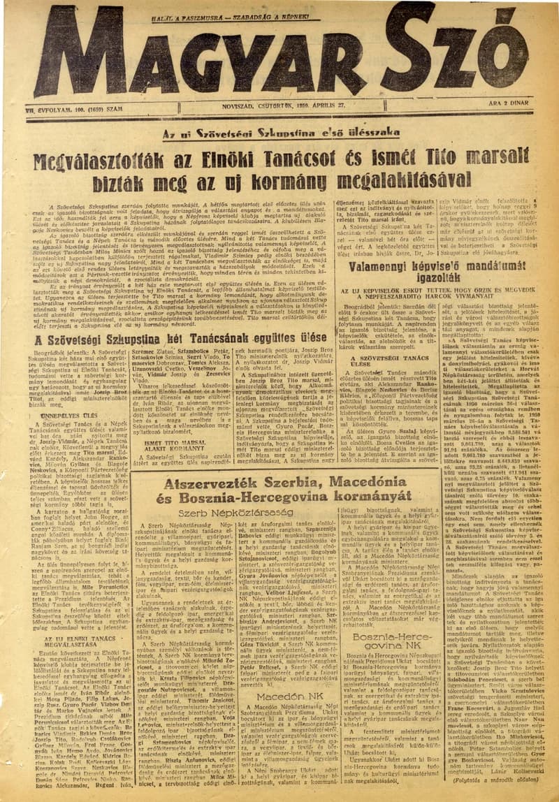 Magyar Szó, 7. évf. 1950. április 27. 100. sz. 1–4. oldal