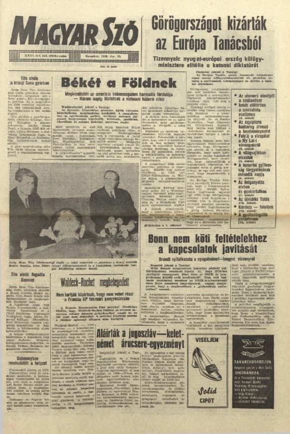 Magyar Szó, 26. évf. 1969. december 13. 342. sz. 1–20. oldal