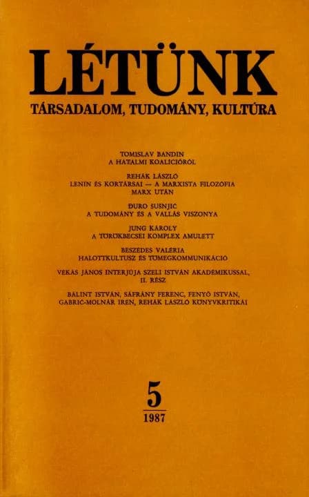 Létünk, 17. évf. 1987. szeptember – október. 5. sz. 613–809. oldal