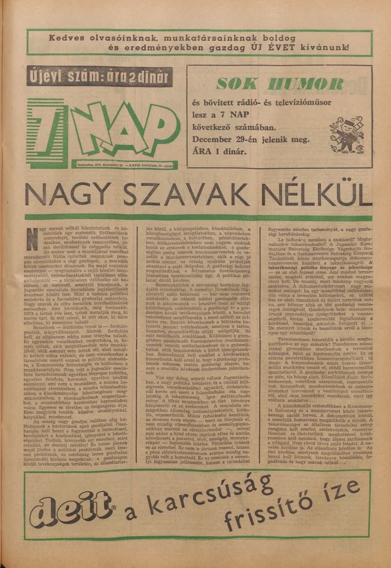 7 Nap, 27. évf. 1972. december 22. 51. sz. 1–48. oldal