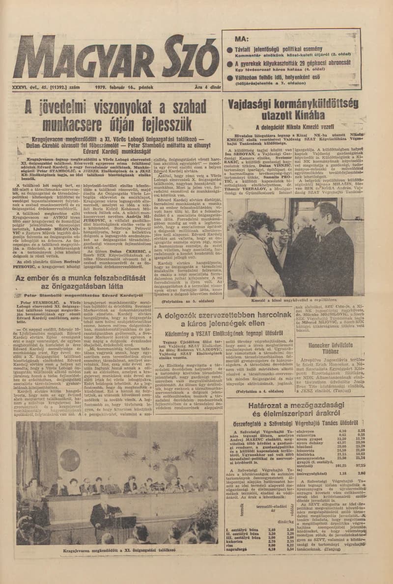 Magyar Szó, 36. évf. 1979. február 16. 45. sz. 1–20. oldal