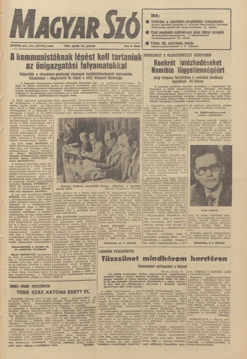 Magyar Szó, 38. évf. 1981. április 24. 112. sz.