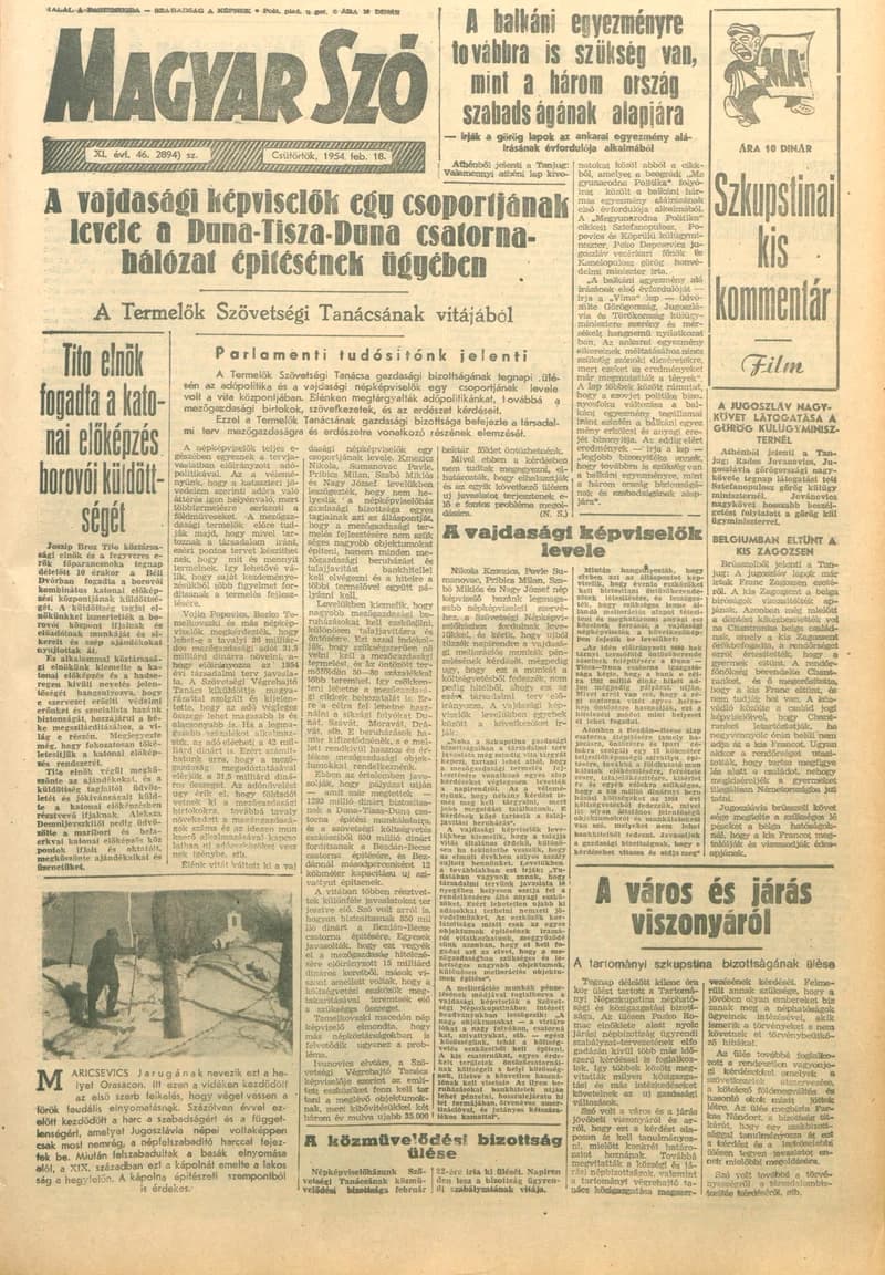 Magyar Szó, 11. évf. 1954. február 18. 46. sz. 1–10. oldal