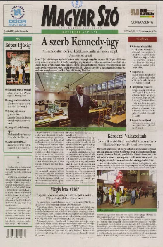 Magyar Szó, 64. évf. 2007. április 25. 95. sz. 1–20. oldal