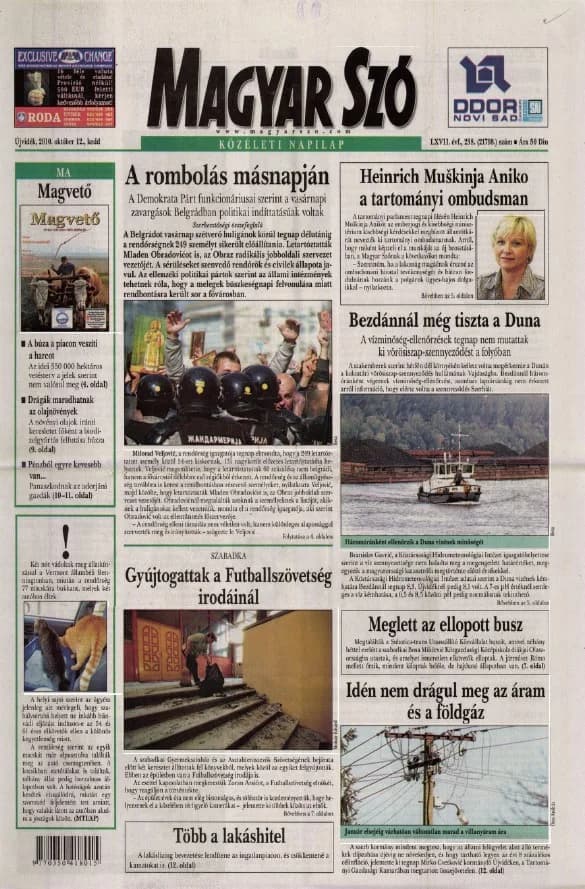 Magyar Szó, 67. évf. 2010. október 12. 238. sz. 1–20. oldal