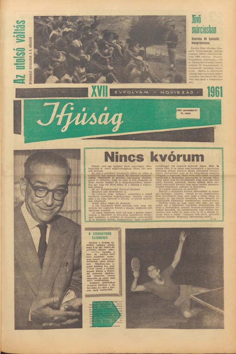 Ifjúság, 17. évf. 1961. november 2. 45. sz.