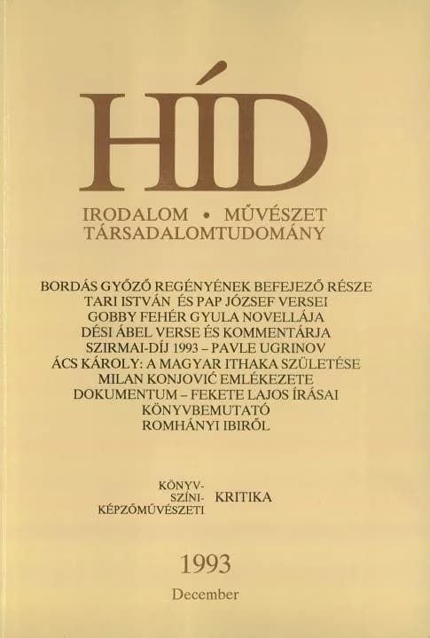 Híd, 57. évf. 1993. december. 12. sz. 893–1012. oldal