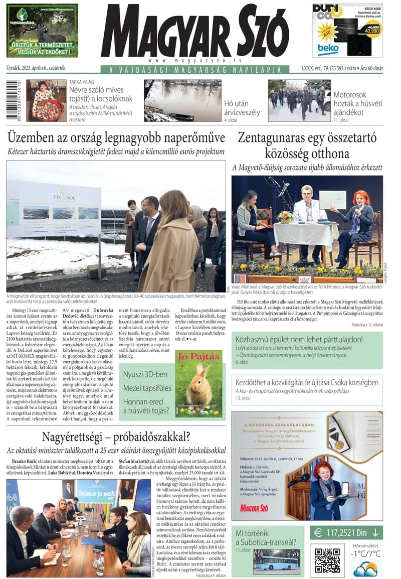 Magyar Szó, 80. évf. 2023. április 6. 79. sz. 1–20. oldal