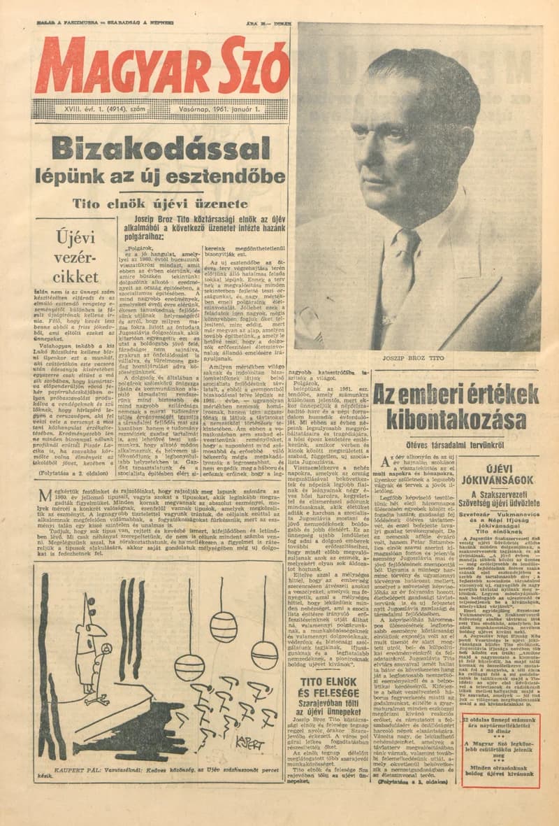 Magyar Szó, 18. évf. 1961. január 1. 1. sz. 1–31. oldal