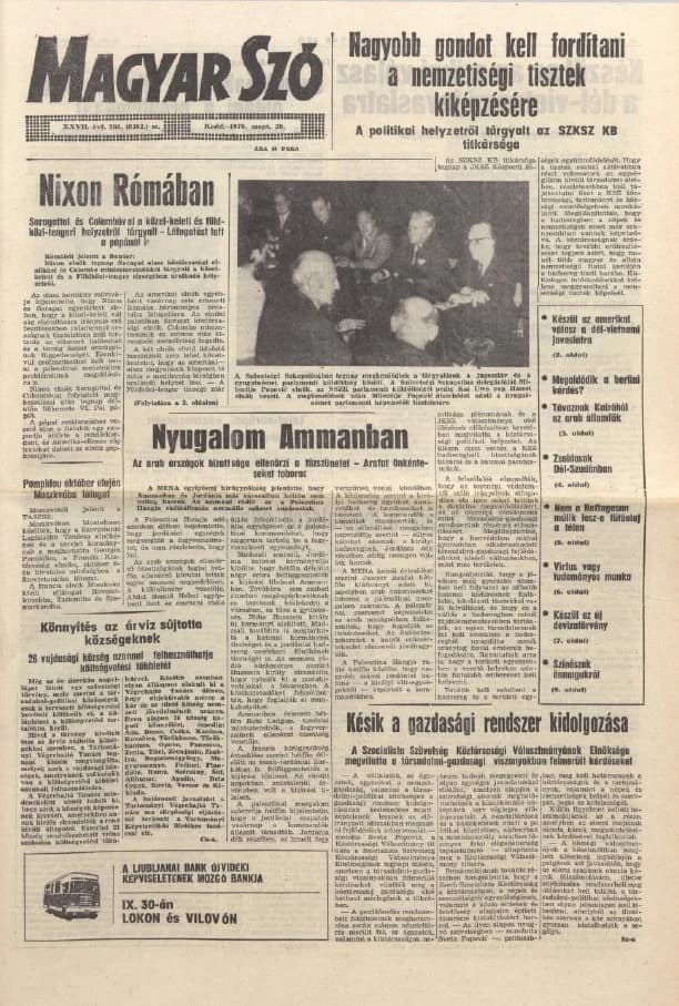 Magyar Szó, 27. évf. 1970. szeptember 29. 268. sz. 1–16. oldal