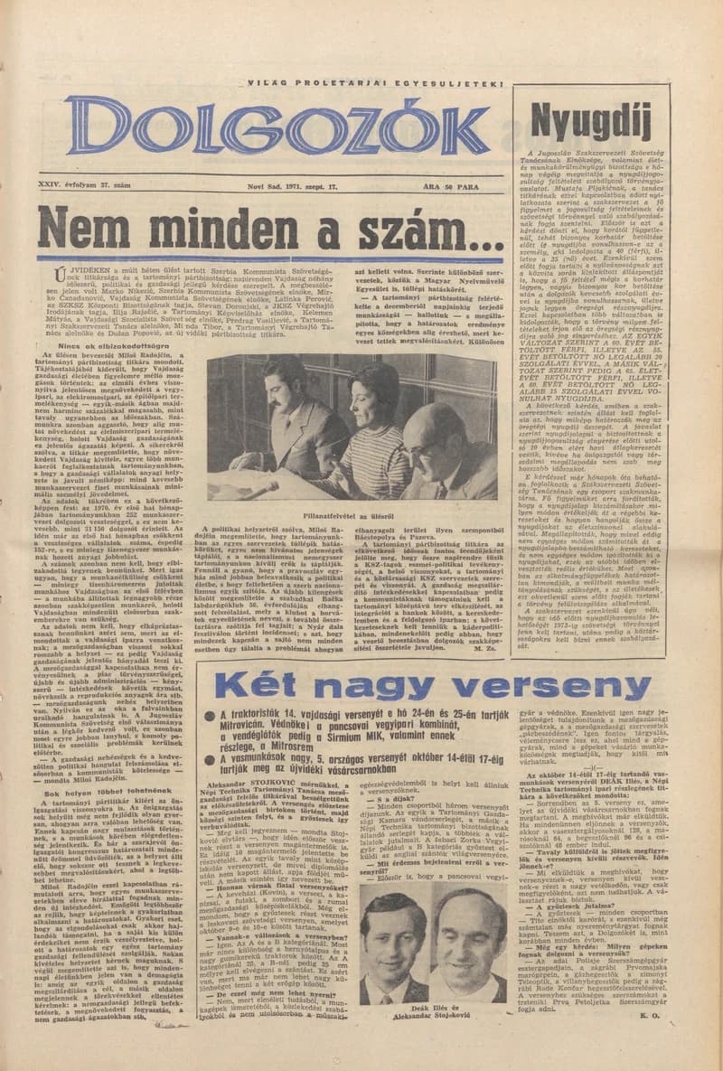 Dolgozók, 25. évf. 1971. szeptember 17. 37. sz.