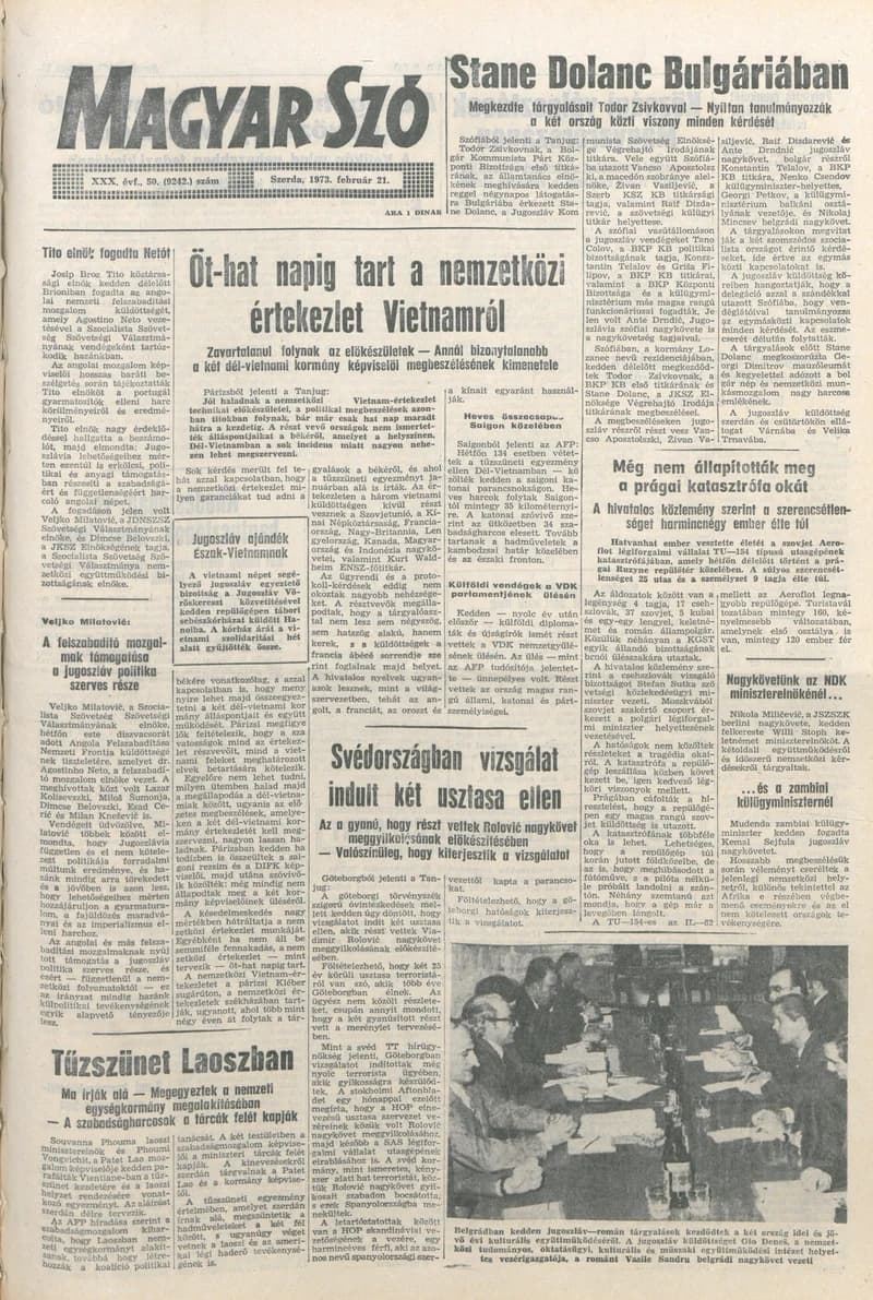 Magyar Szó, 30. évf. 1973. február 21. 50. sz. 1–20. oldal