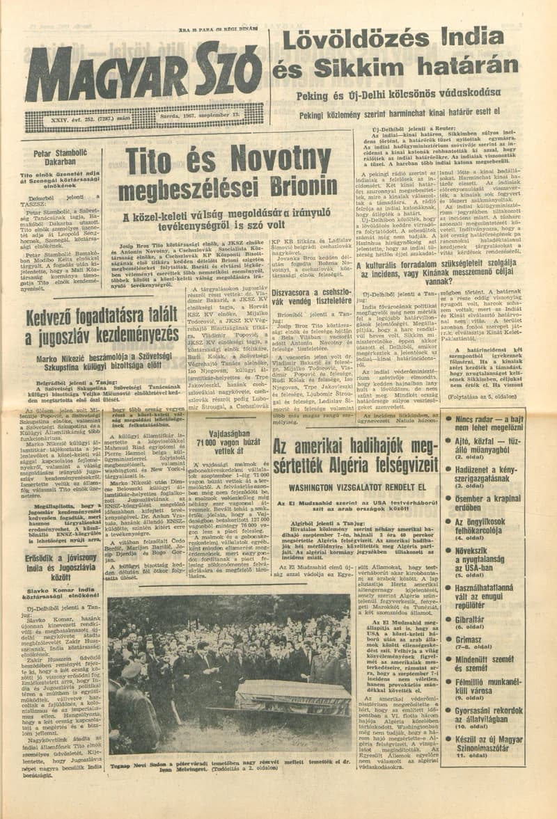 Magyar Szó, 24. évf. 1967. szeptember 13. 252. sz. 1–16. oldal