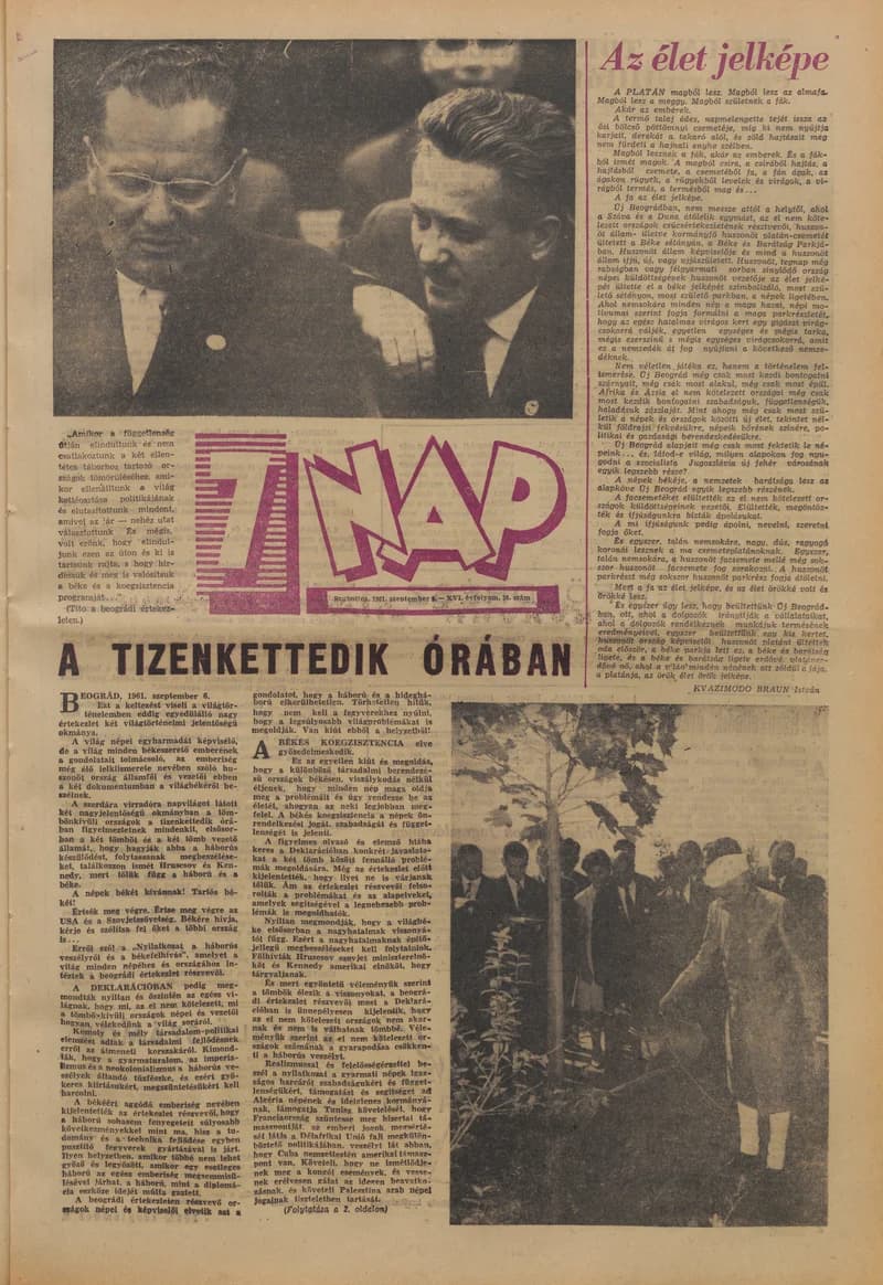 7 Nap, 16. évf. 1961. szeptember 8. 36. sz. 1–20. oldal