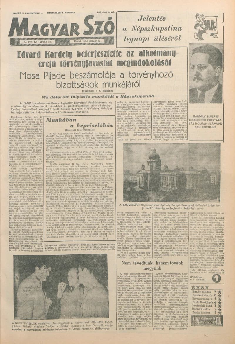 Magyar Szó, 10. évf. 1953. január 13. 12. sz. 1–10. oldal