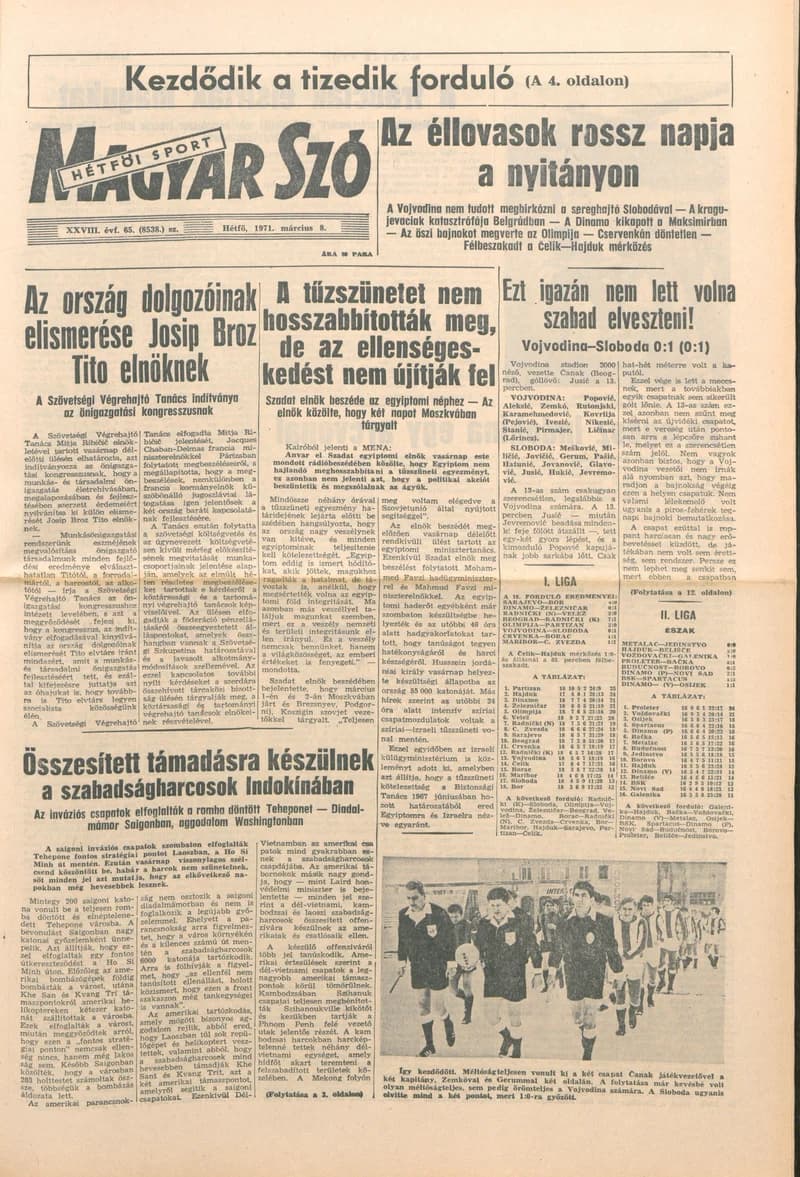 Magyar Szó, 28. évf. 1971. március 8. 65. sz. 1–16. oldal