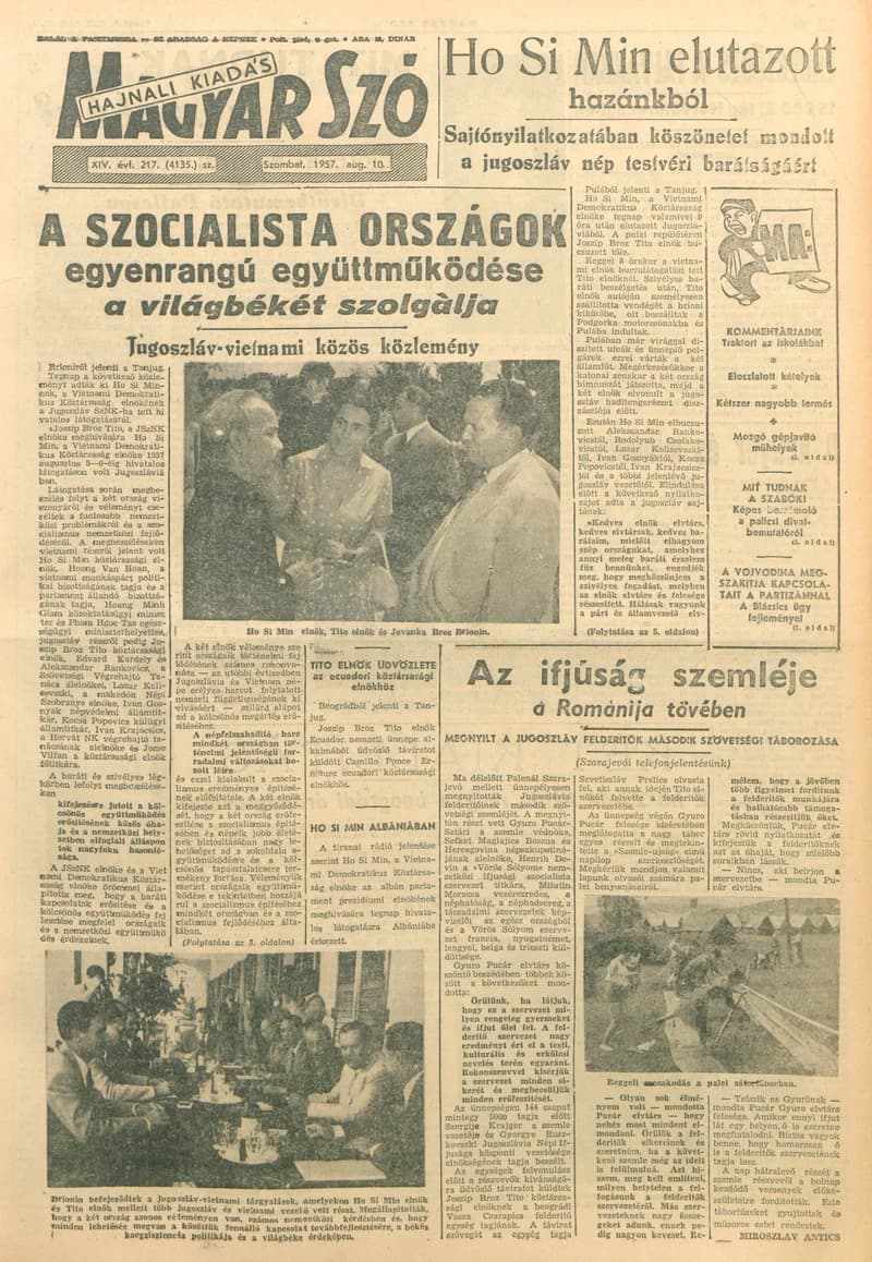 Magyar Szó, 14. évf. 1957. augusztus 10. 217. sz. 1–14. oldal
