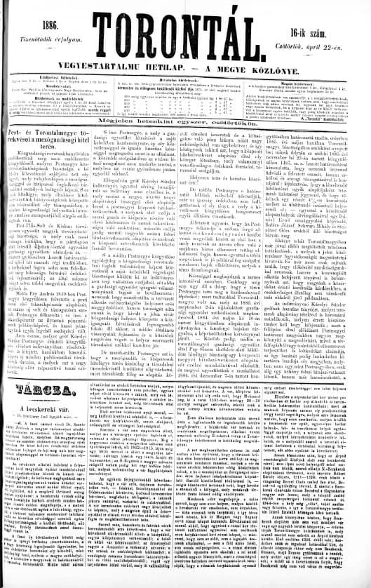 Torontál, 15. évf. 1886. április 22. 16. sz.