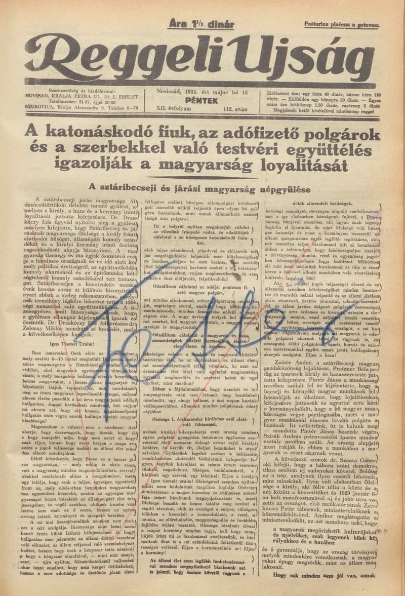 Reggeli Újság, 12. évf. 1931. május 15. 112. sz.