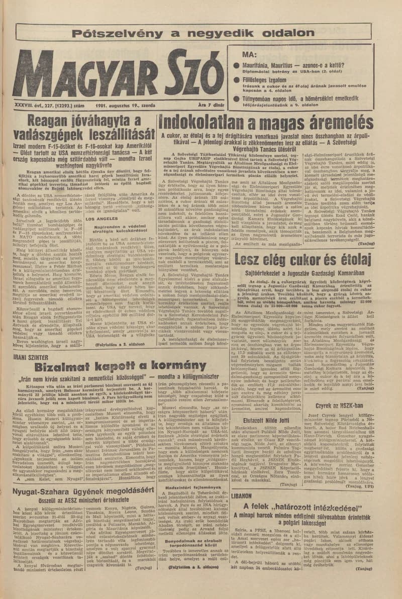 Magyar Szó, 38. évf. 1981. augusztus 19. 227. sz.