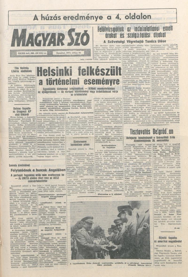 Magyar Szó, 32. évf. 1975. július 26. 203. sz.