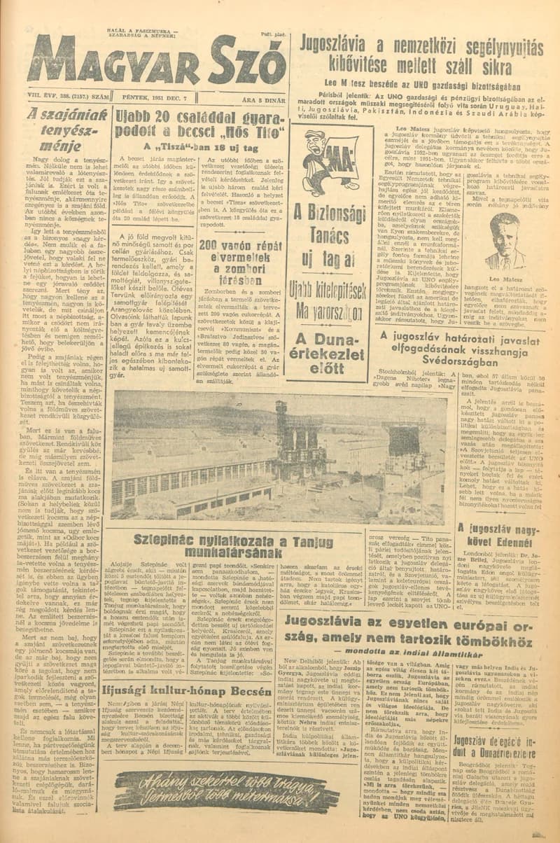 Magyar Szó, 8. évf. 1951. december 7. 288. sz. 1–4. oldal