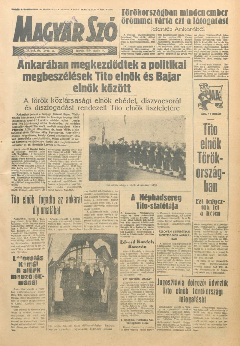 Magyar Szó, 11. évf. 1954. április 14. 100. sz. 1–10. oldal