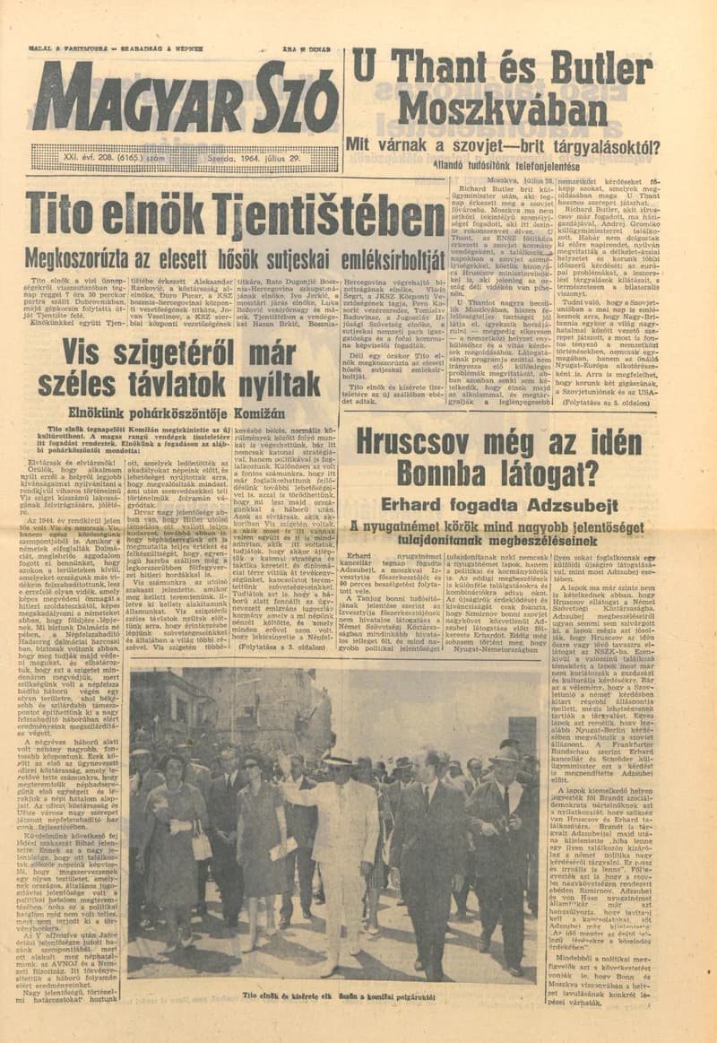 Magyar Szó, 21. évf. 1964. július 29. 208. sz. 1–14. oldal