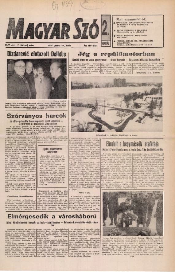 Magyar Szó, 44. évf. 1987. január 19. 17. sz. 1–10. oldal
