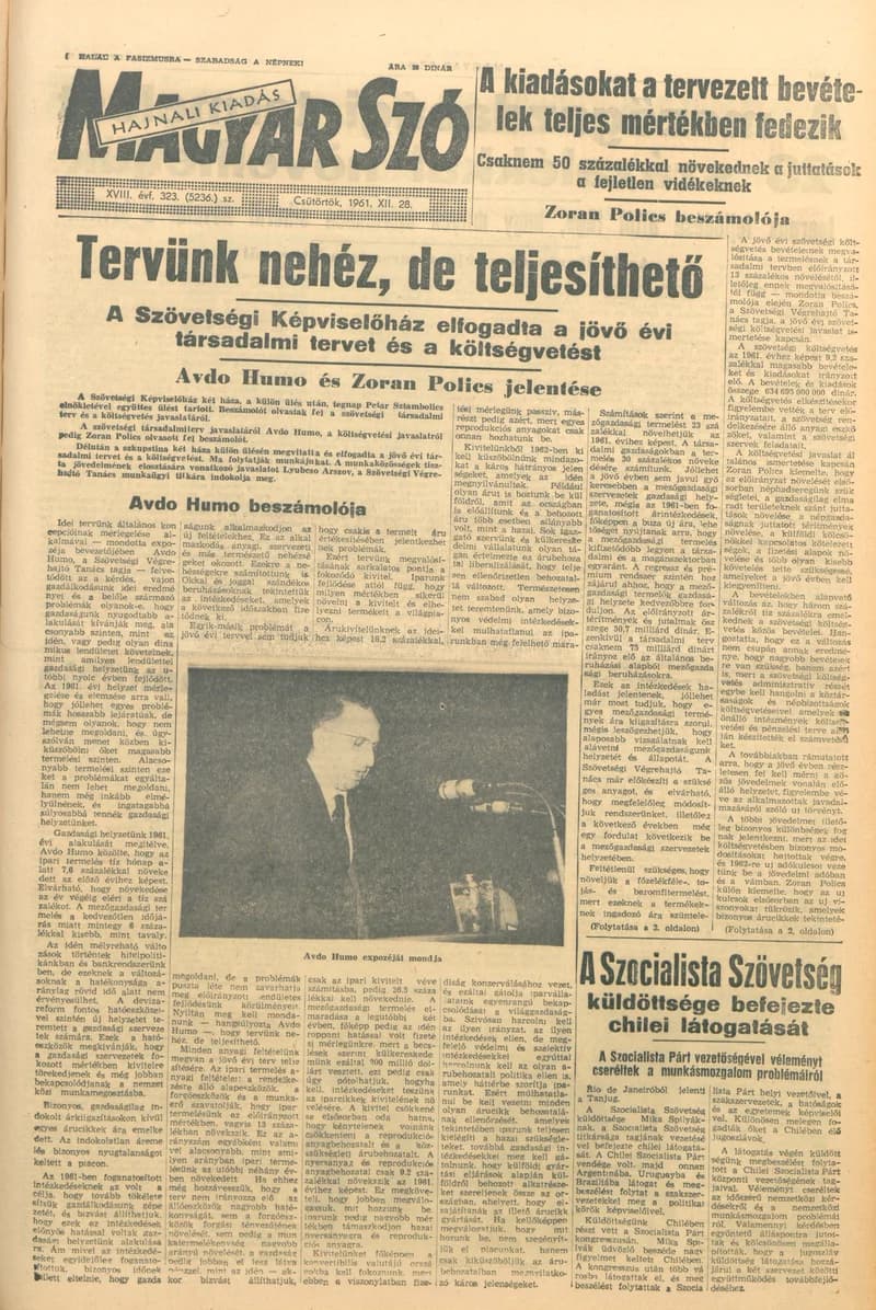 Magyar Szó, 18. évf. 1961. december 28. 323. sz. 1–16. oldal