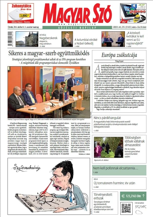 Magyar Szó, 73. évf. 2016. október 8. – 9. 235. sz. 1–44. oldal