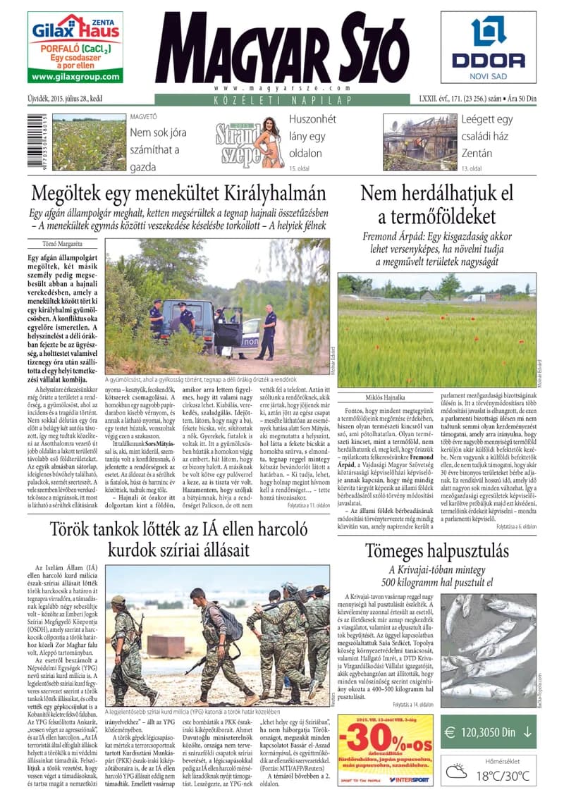 Magyar Szó, 72. évf. 2015. július 28. 171. sz. 1–20. oldal