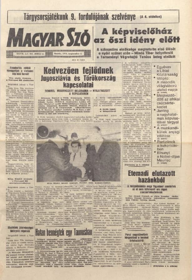 Magyar Szó, 27. évf. 1970. szeptember 2. 241. sz. 1–14. oldal