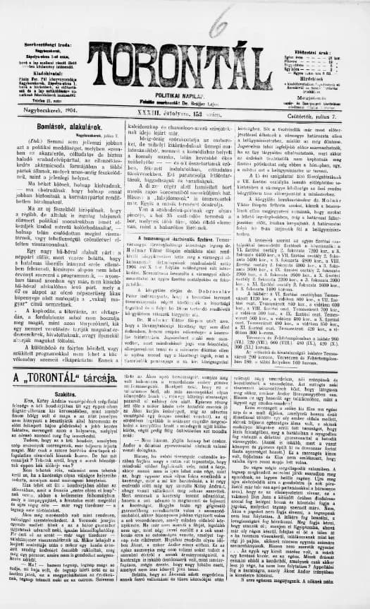 Torontál, 33. évf. 1904. július 7. 153. sz.